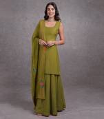 Mehandi Green Kashmir Bagh Inspired Sharara Set