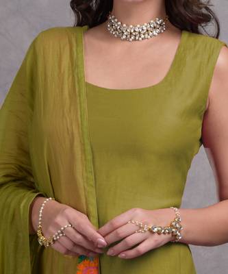 Mehandi Green Kashmir Bagh Inspired Sharara Set 4