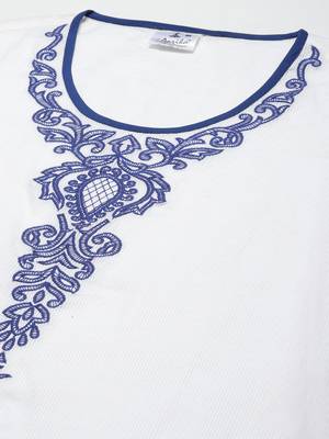 White embroidered cotton ethnic-kurtis 2