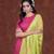 Hot Pink & Lime Green Phulkari Embroidered Anarkali Set