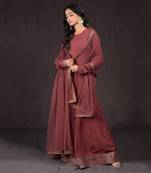 Marsala Embroidered Anarkali Set