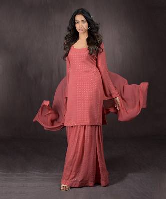 Desert Rose - Gold Embellished Sharara Set 1
