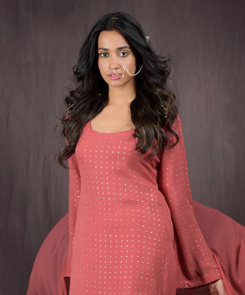 Desert Rose - Gold Embellished Sharara Set