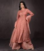 Terracotta Handwoven Brocade Gharara Set