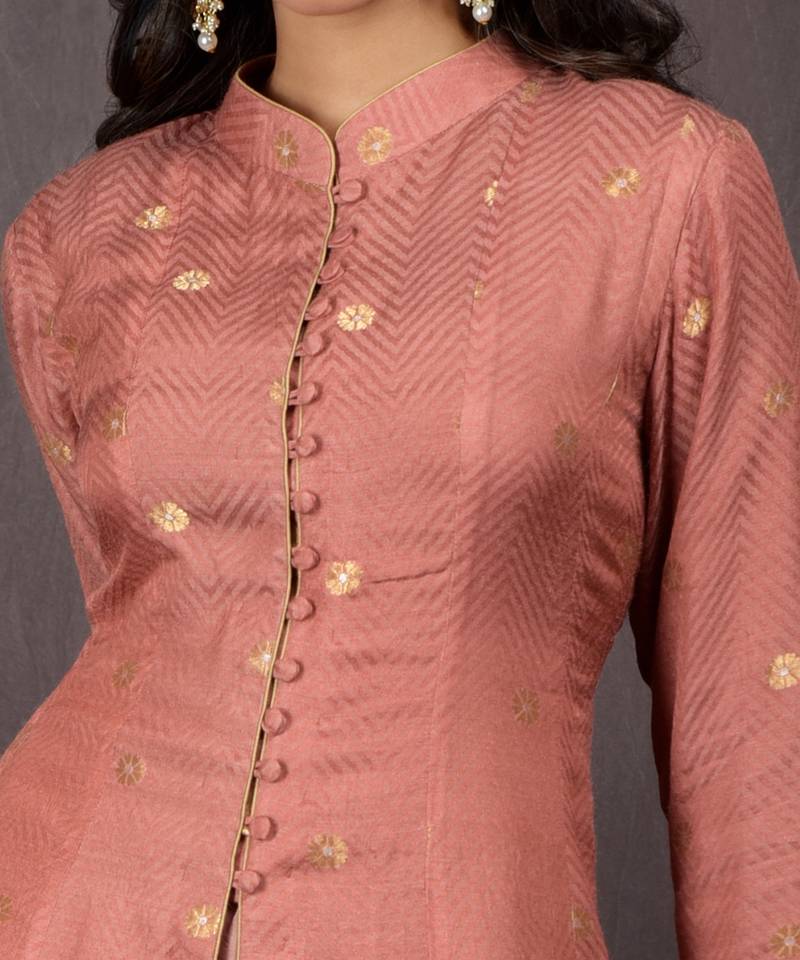 Terracotta Handwoven Brocade Gharara Set