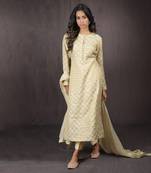 Ivory Gold Handwoven Banarasi Kurta Set