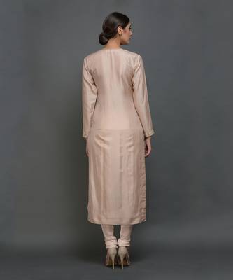 Nude Pink Hand Embroidered Gota Patti Work Suit With Dupatta 7