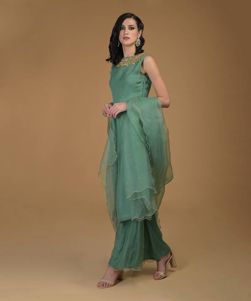 Kale Inara Zardozi Hand Embroidered Kurta Set