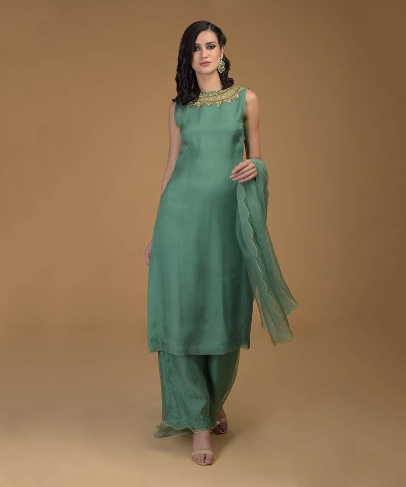 Kale Inara Zardozi Hand Embroidered Kurta Set
