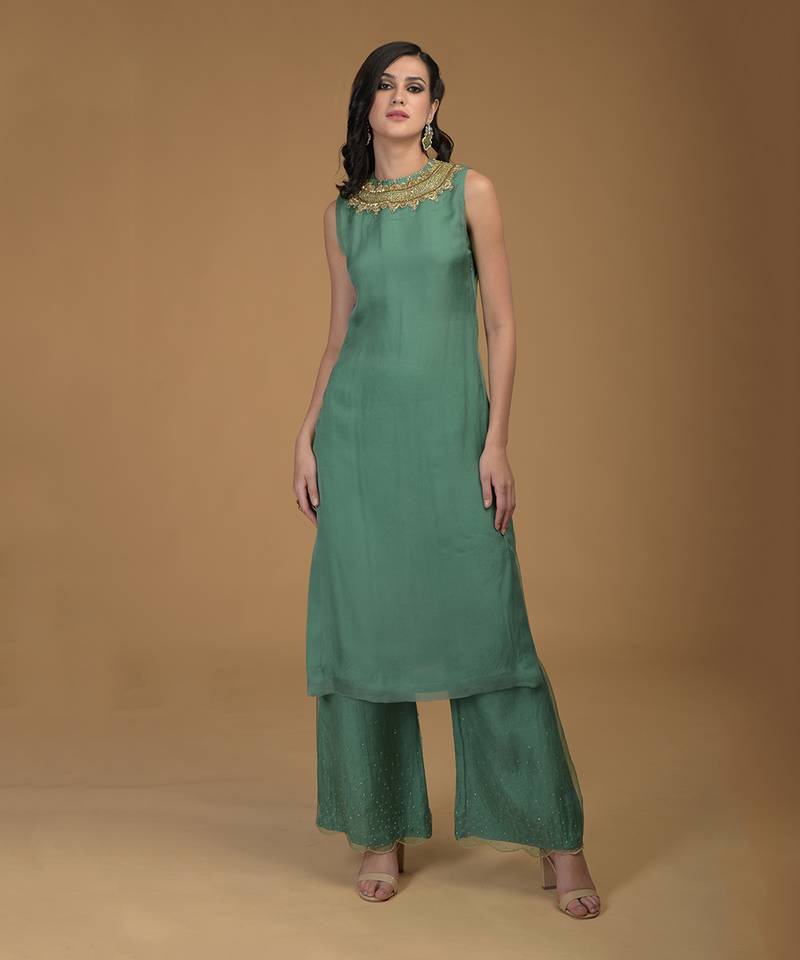 Kale Inara Zardozi Hand Embroidered Kurta Set