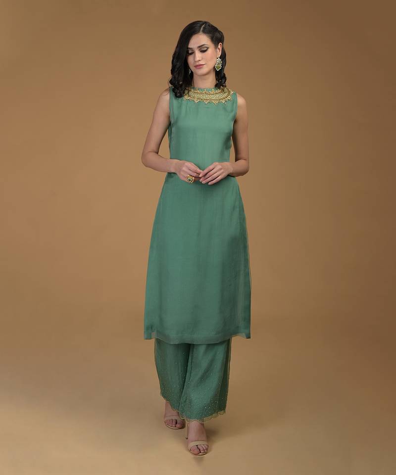 Kale Inara Zardozi Hand Embroidered Kurta Set