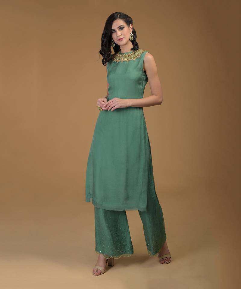 Kale Inara Zardozi Hand Embroidered Kurta Set
