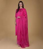Hot Pink Suit With Crystal Embroidered Dupatta