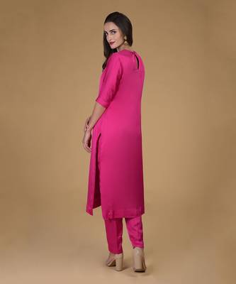 Hot Pink Suit With Crystal Embroidered Dupatta 6