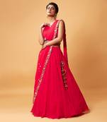 Draped Lehenga With Georgette Fabric And Pure Handwork