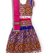 Banjara India Kutchi EmbroideBlue Girls Chaniya Choli with Dupatta (CC1-BWR) - Blue