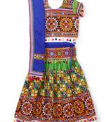 Banjara India Kutchi EmbroideGreen Girls Chaniya Choli with Dupatta (CC1-BWR) - Green