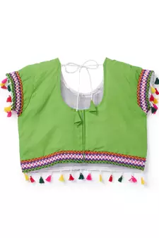Banjara India Kutchi EmbroideGreen Girls Chaniya Choli with Dupatta (CC1-BWR) - Green