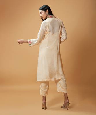 Champagne Coloured Jumpsuit And Jacket Set 2