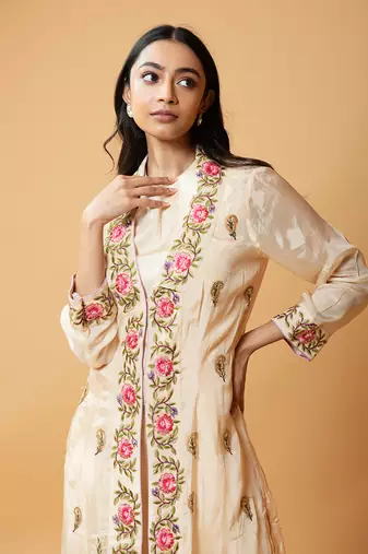 Champagne Coloured Jumpsuit And Jacket Set