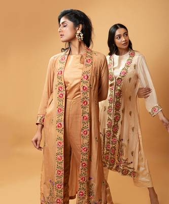 Champagne Coloured Jumpsuit And Jacket Set 5