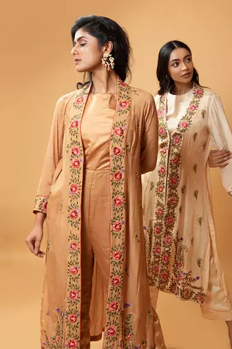 Champagne Coloured Jumpsuit And Jacket Set