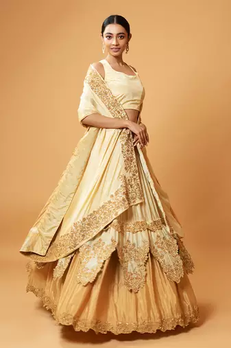 Golden Ombre Lehenga With Intricate Embroidery