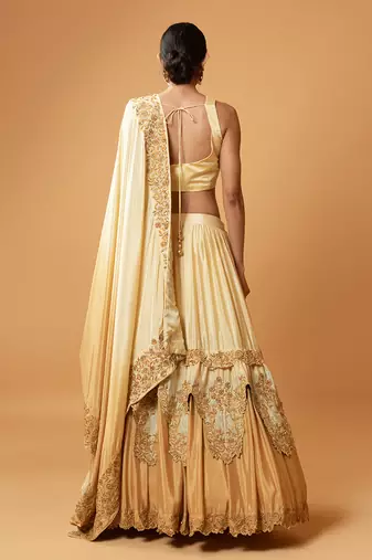 Golden Ombre Lehenga With Intricate Embroidery