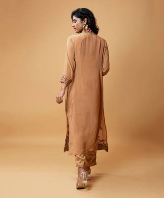 Light Bronze Coloured Jumpsuit And Jacket Set 2