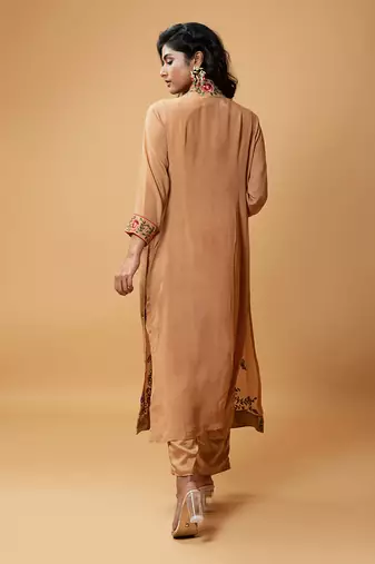 Light Bronze Coloured Jumpsuit And Jacket Set
