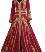 MAROON GEORGETTE KAFTAN WITH ZARI WORK