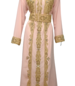 PEACH GEORGETTE KAFTAN WITH ZARI WORK