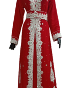 RED GEORGETTE KAFTAN WITH ZARI WORK