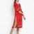 Wonen Red Cotton Block Print Straight Kurta