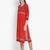 Wonen Red Cotton Block Print Straight Kurta