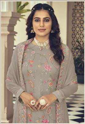 Chiku embroidered faux georgette salwar 2