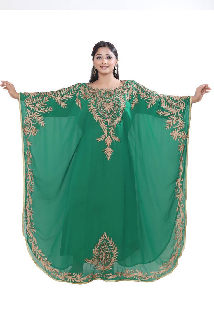 DUBAI MOROCCAN KAFTAN ARABIC ABAYA MAXI CAFTAN FLOOR LENGTH PARTY WEAR