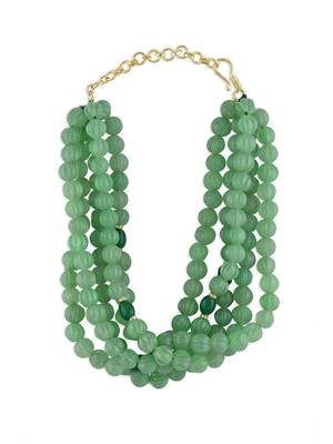 Green Beaded Choker Necklace 3