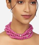 Pink Beaded Choker Necklace