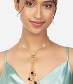Gold Pendant Necklace With Multi-Colour Agates