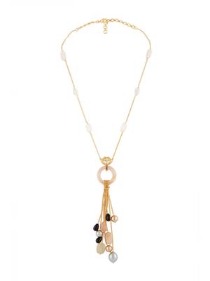 Gold Pendant Necklace With Multi-Colour Agates 3