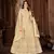 CREAM NET ANARKALI EMBROIDERED WORK LONG SALWAR SUIT DUPATTA