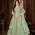 GREEN NET ANARKALI EMBROIDERED WORK LONG SALWAR SUIT DUPATTA