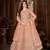 PEACH NET ANARKALI EMBROIDERED WORK LONG SALWAR SUIT DUPATTA