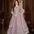 PURPLE NET ANARKALI EMBROIDERED WORK LONG SALWAR SUIT DUPATTA