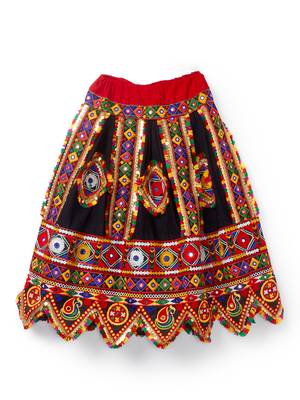 Banjara India Kutchi Embroidered Girls Chaniya Choli with Dupatta (CC-PTW) - Black 2