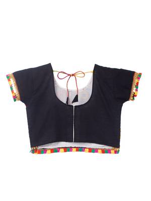 Banjara India Kutchi Embroidered Girls Chaniya Choli with Dupatta (CC-PTW) - Black 3