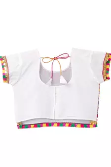 Banjara India Kutchi Embroidered Girls Chaniya Choli with Dupatta (CC-PTW) - White