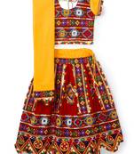 Banjara India Kutchi Embroidered Girls Chaniya Choli with Dupatta (CC-PTW) - Red