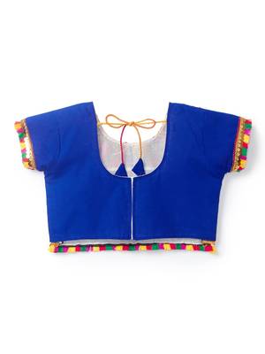 Banjara India Kutchi Embroidered Girls Chaniya Choli with Dupatta (CC-PTW) - Blue 3